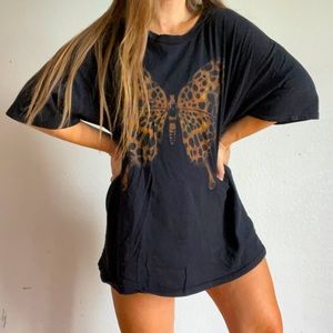 Free People x Vintage souls leopard butterfly oversized tee M